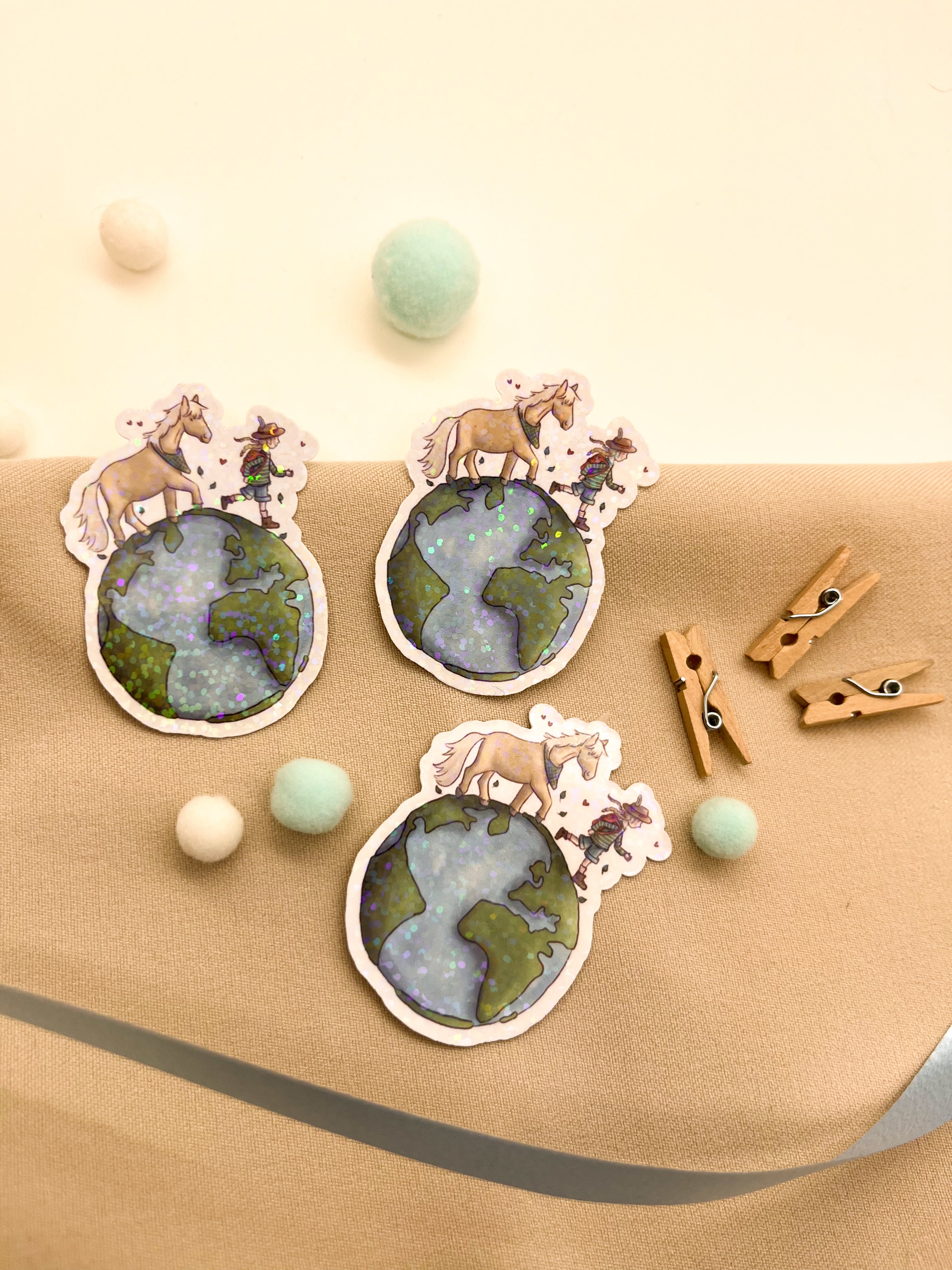 Glitzersticker "Weltenwanderer"