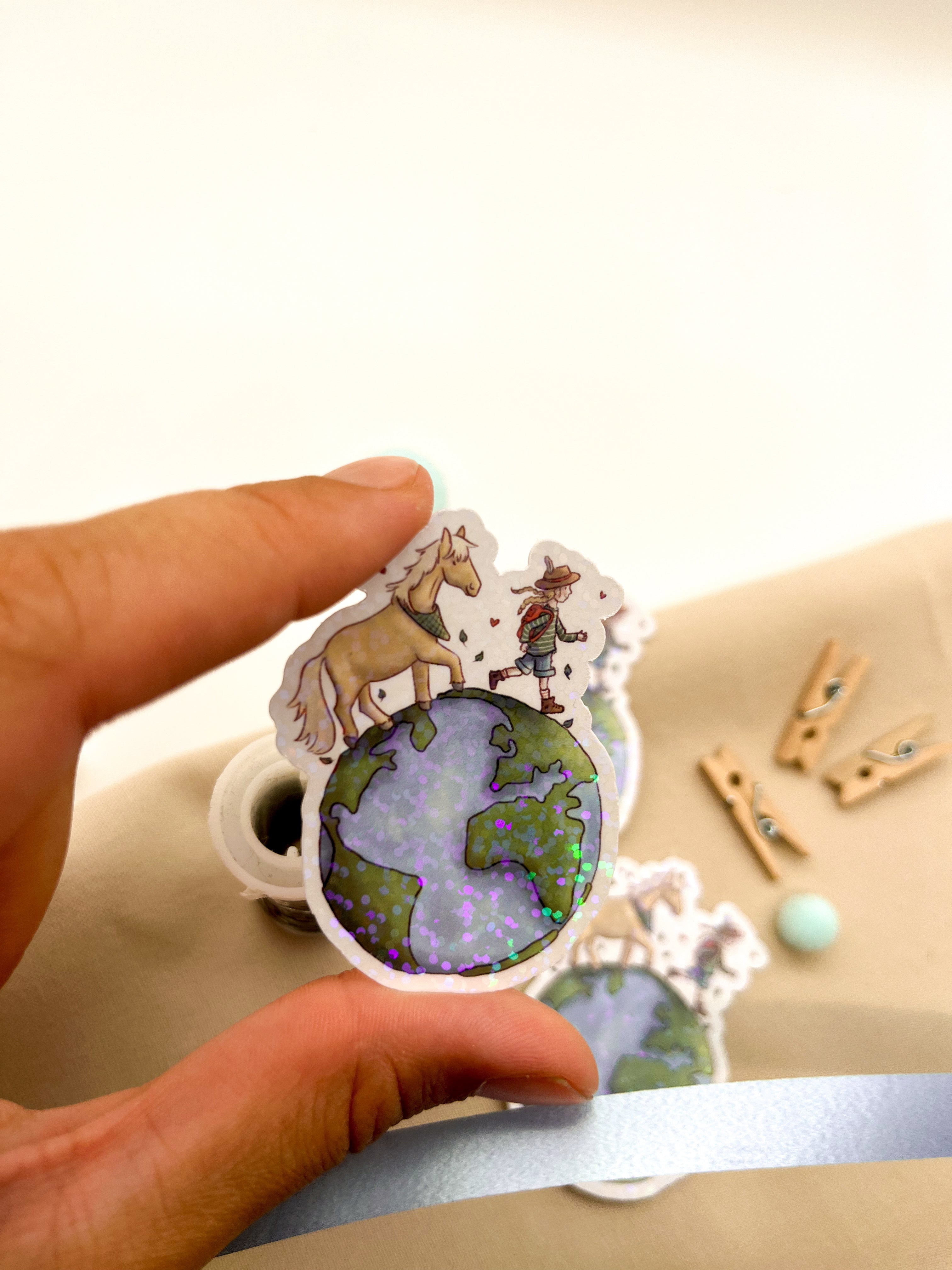 Glitzersticker "Weltenwanderer"