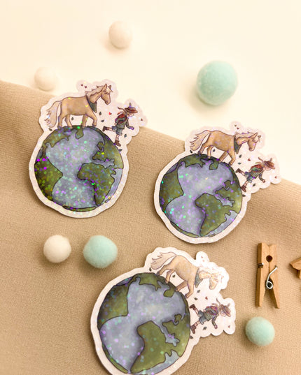 Glitzersticker "Weltenwanderer"