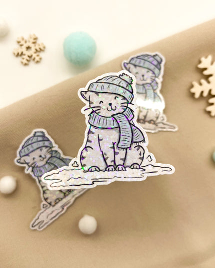 Glitzersticker Katzen "Winterkatze"