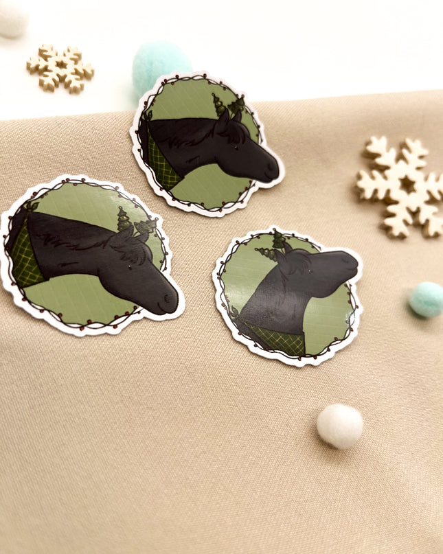 Papiersticker Weihnachten Rappe