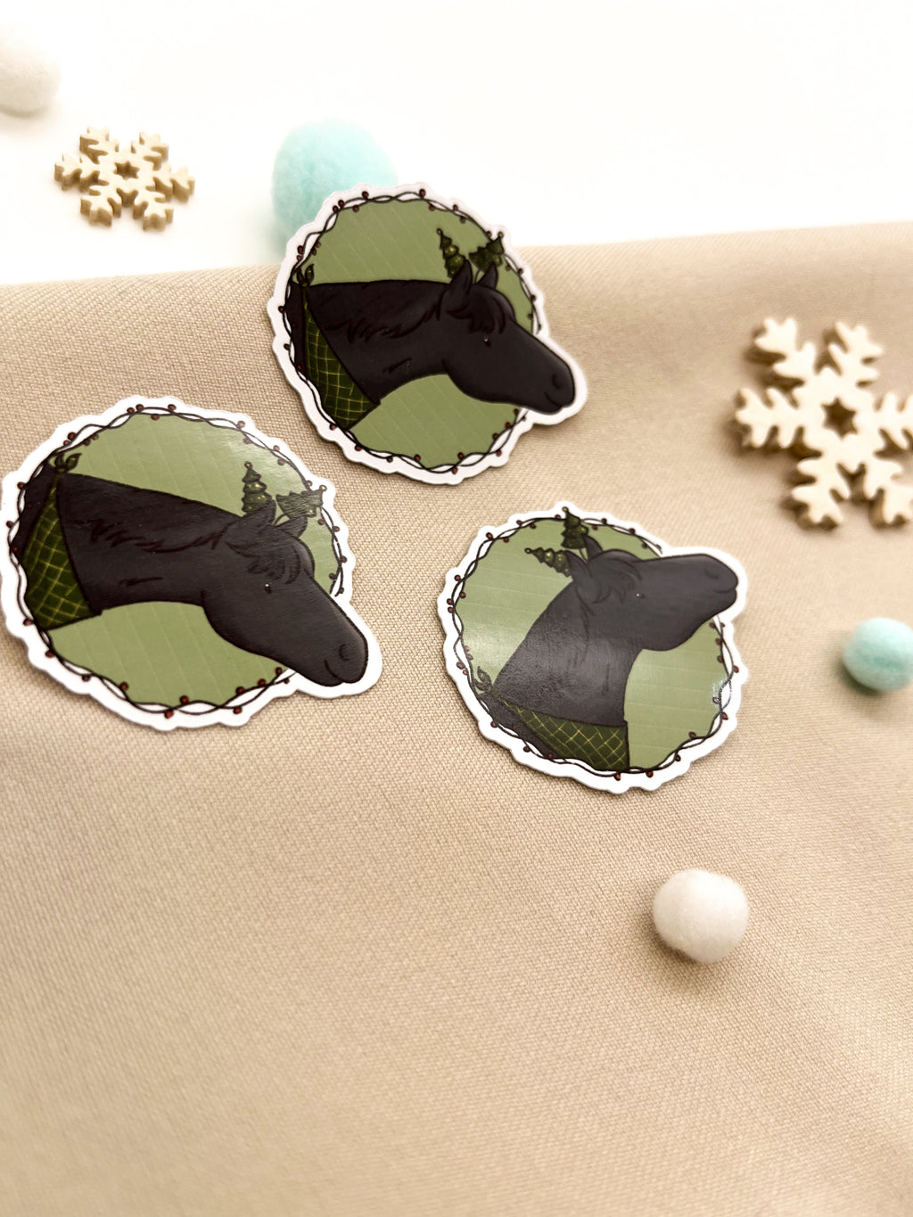 Papiersticker Weihnachten Rappe