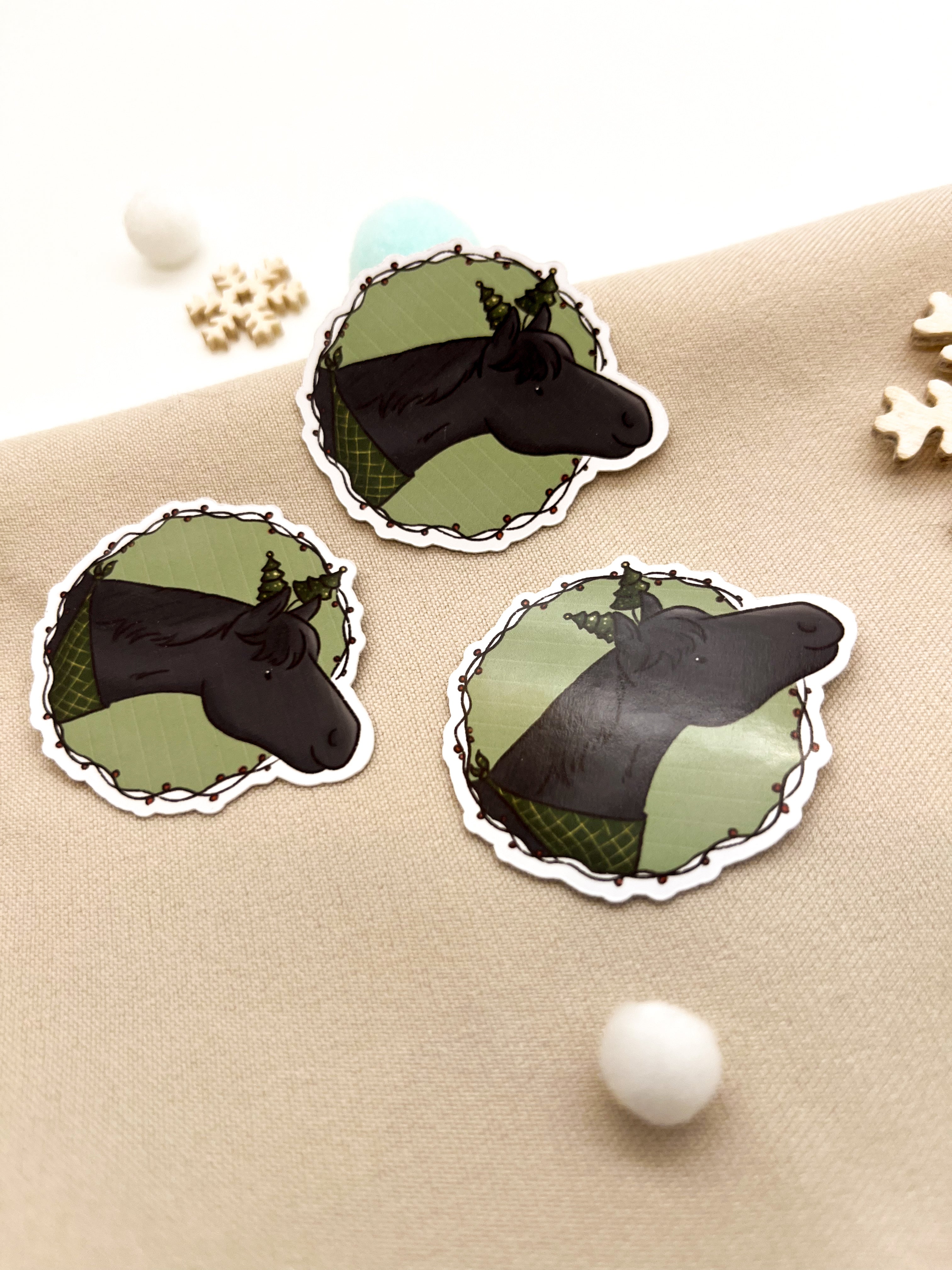 Papiersticker Weihnachten Rappe