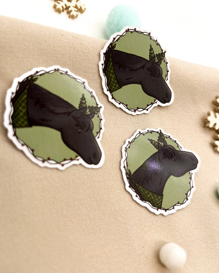 Papiersticker Weihnachten Rappe