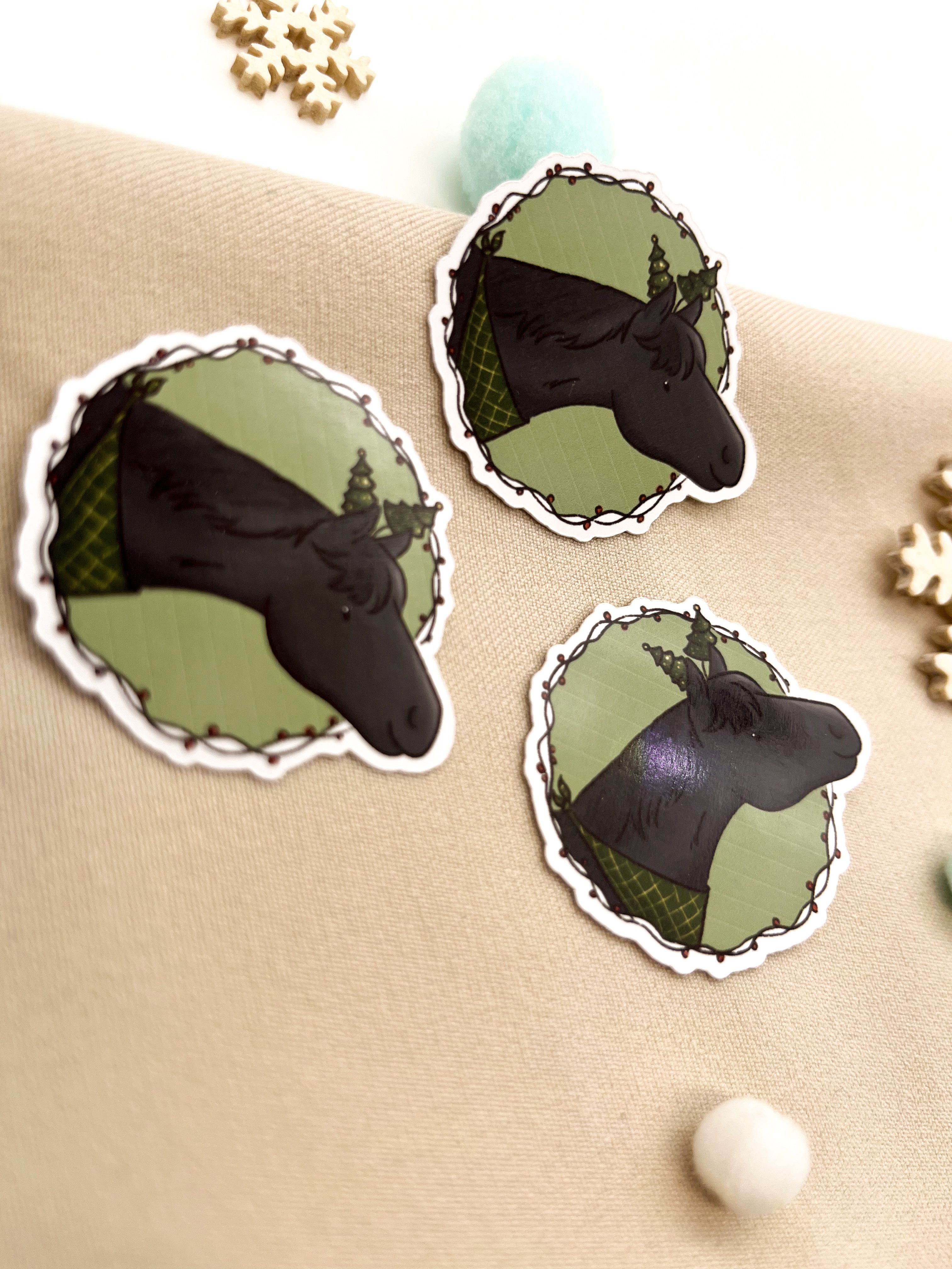 Papiersticker Weihnachten Rappe