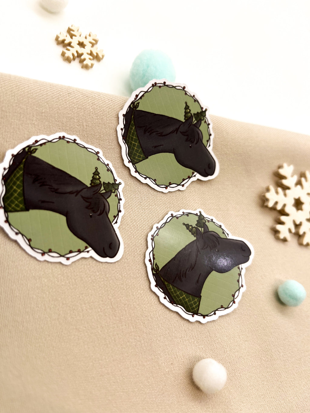 Papiersticker Weihnachten Rappe