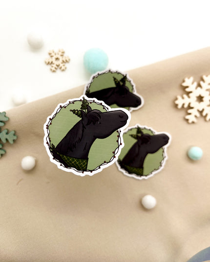 Papiersticker Weihnachten Rappe