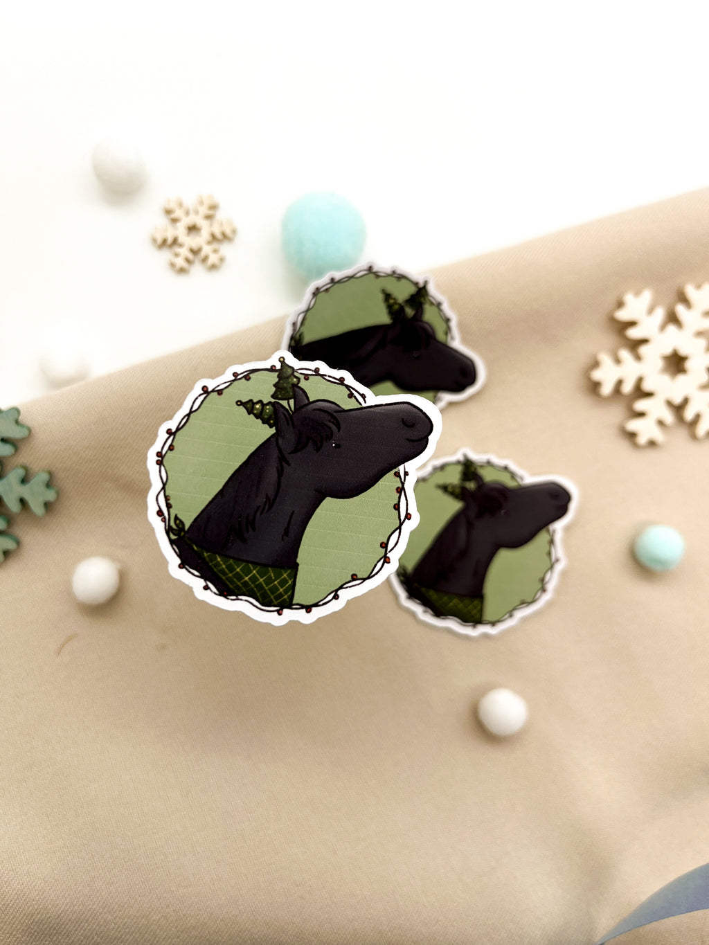 Papiersticker Weihnachten Rappe