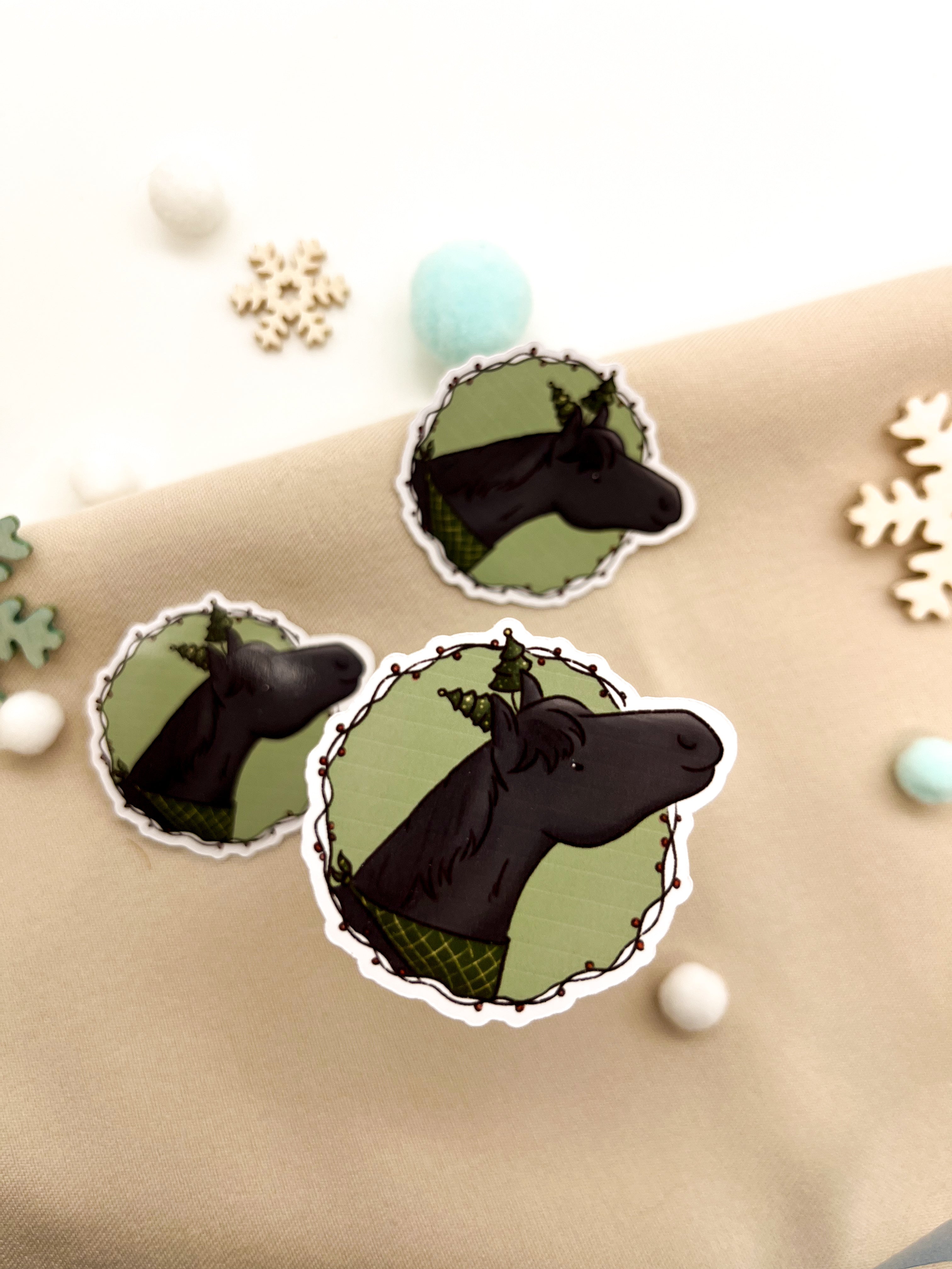 Papiersticker Weihnachten Rappe