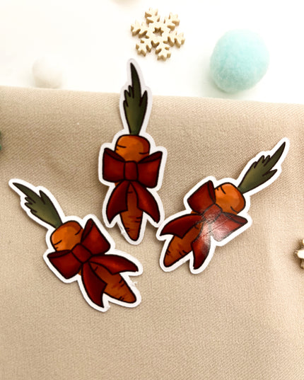 Papiersticker Weihnachten Möhrengeschenk