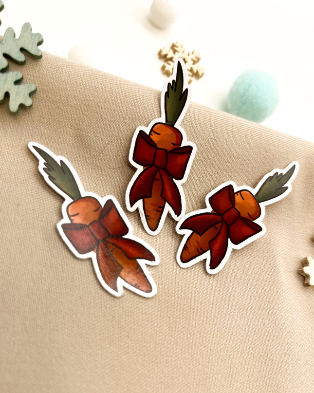 Papiersticker Weihnachten Möhrengeschenk