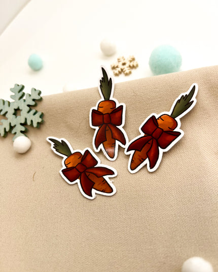 Papiersticker Weihnachten Möhrengeschenk