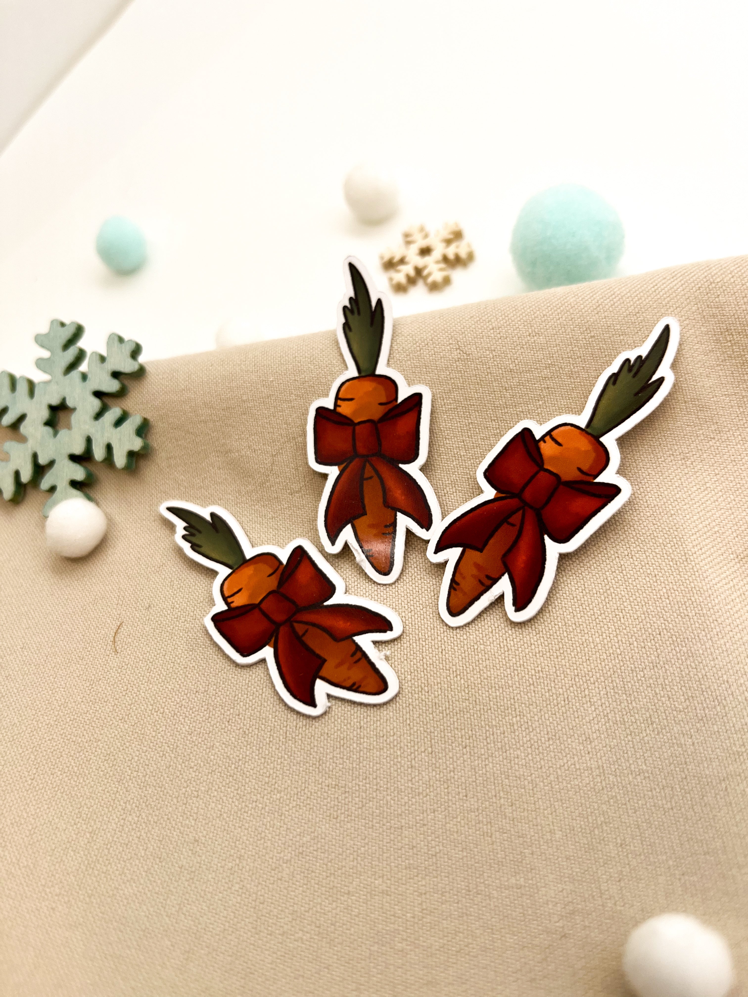 Papiersticker Weihnachten Möhrengeschenk