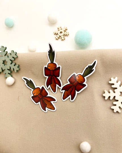 Papiersticker Weihnachten Möhrengeschenk