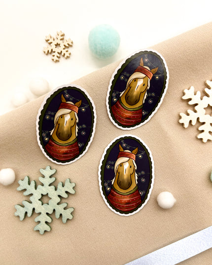 Papiersticker Weihnachten Haflinger