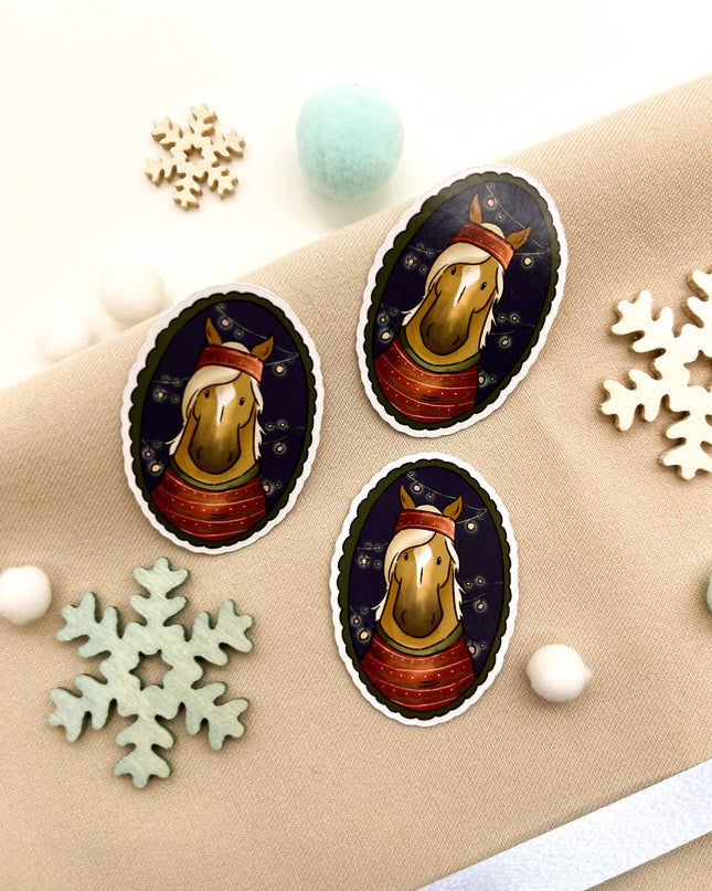 Papiersticker Weihnachten Haflinger