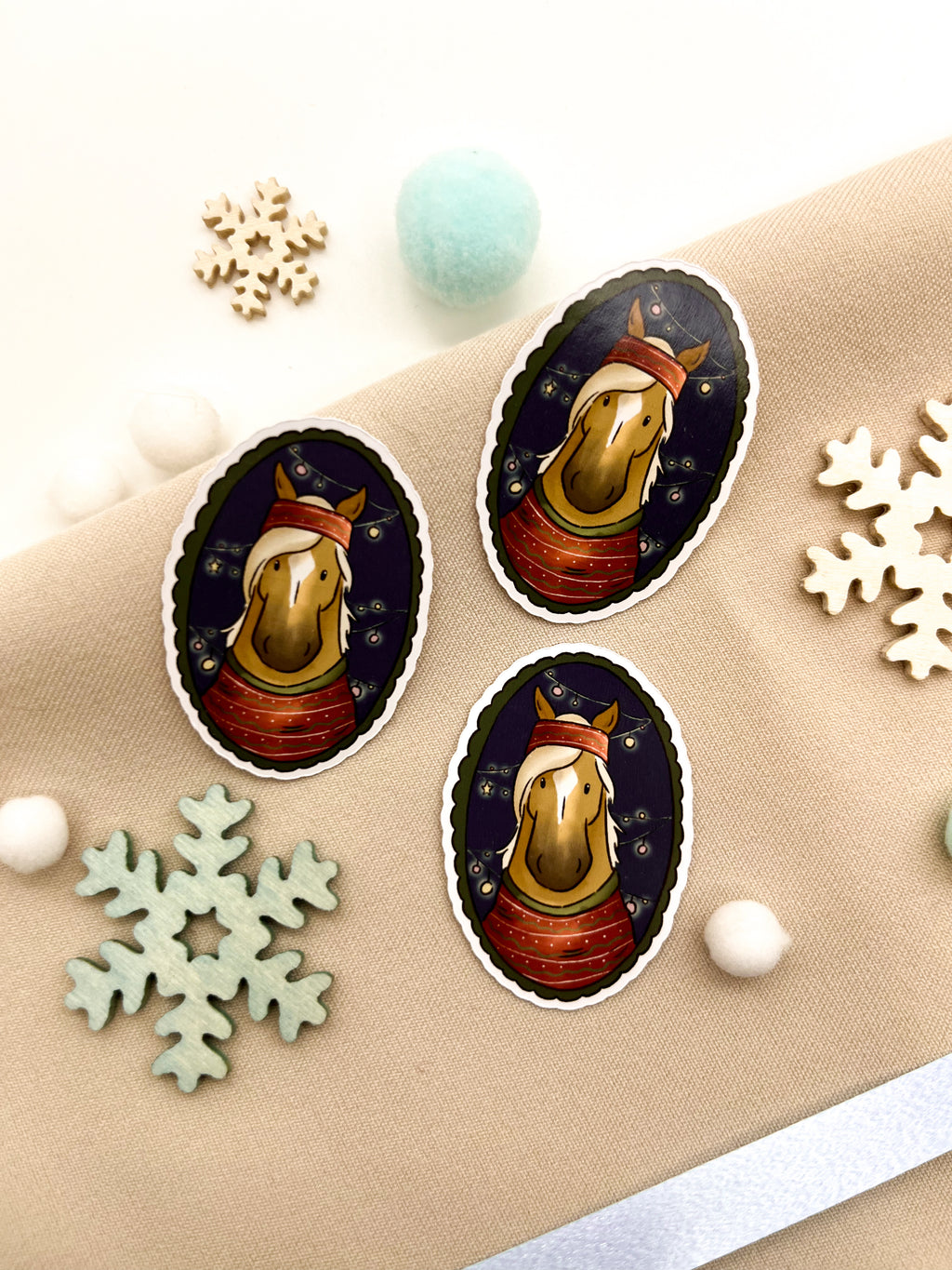 Papiersticker Weihnachten Haflinger