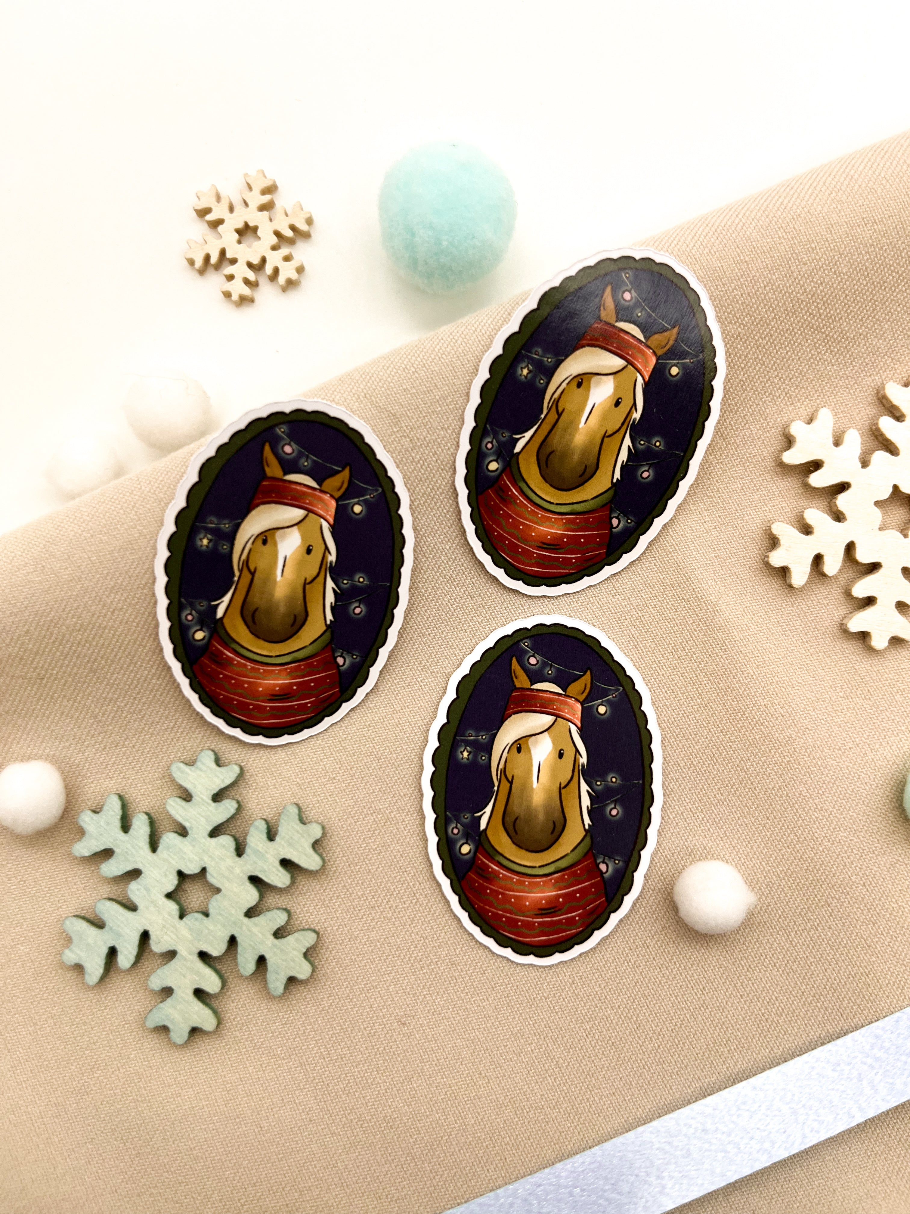 Papiersticker Weihnachten Haflinger