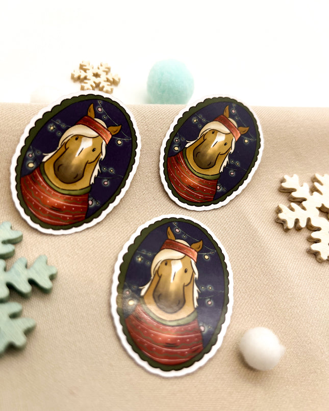 Papiersticker Weihnachten Haflinger