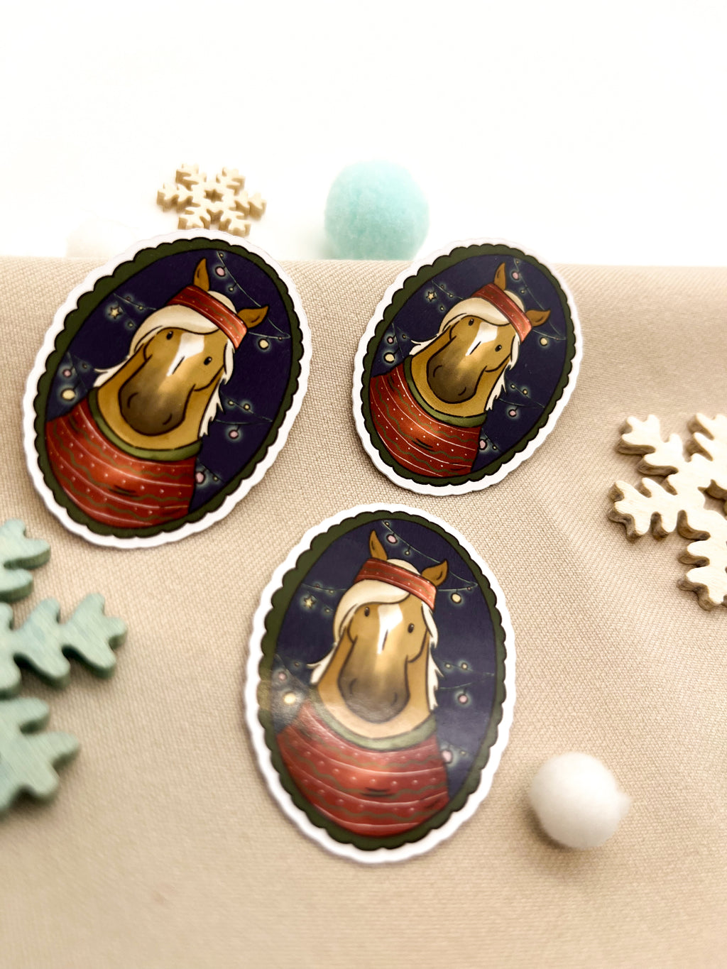 Papiersticker Weihnachten Haflinger