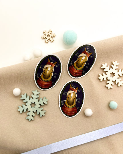Papiersticker Weihnachten Haflinger