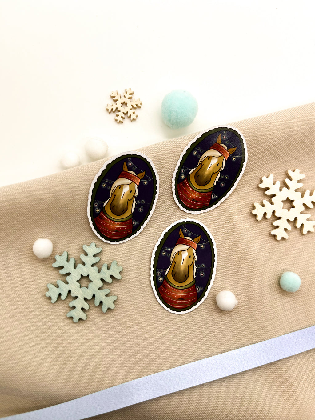 Papiersticker Weihnachten Haflinger