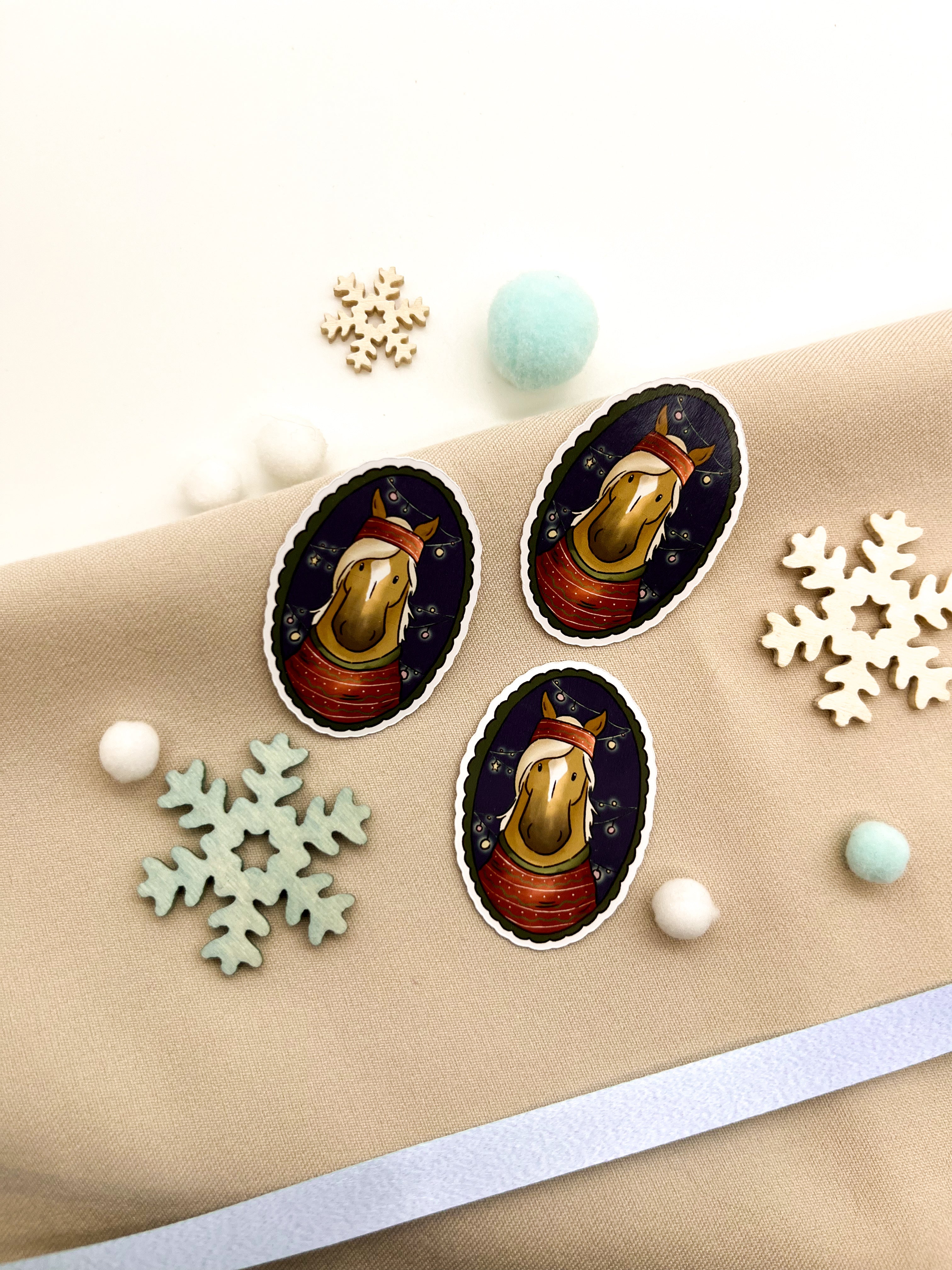 Papiersticker Weihnachten Haflinger