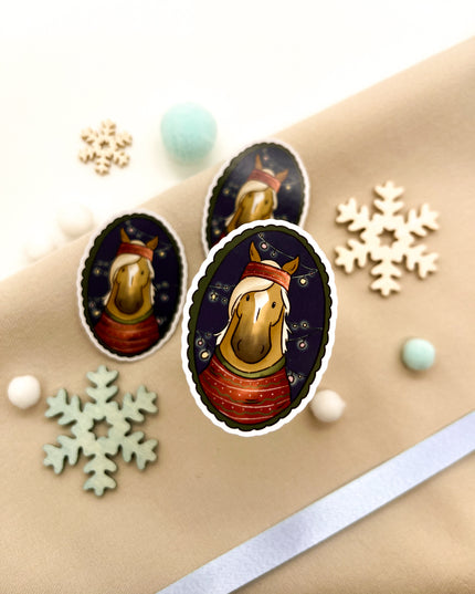 Papiersticker Weihnachten Haflinger