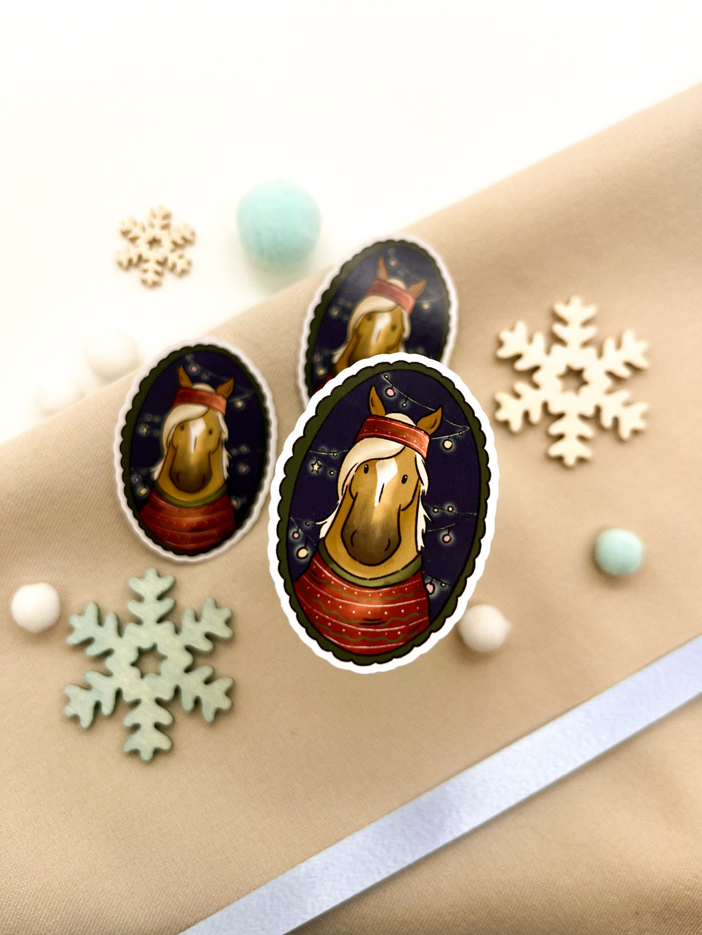 Papiersticker Weihnachten Haflinger