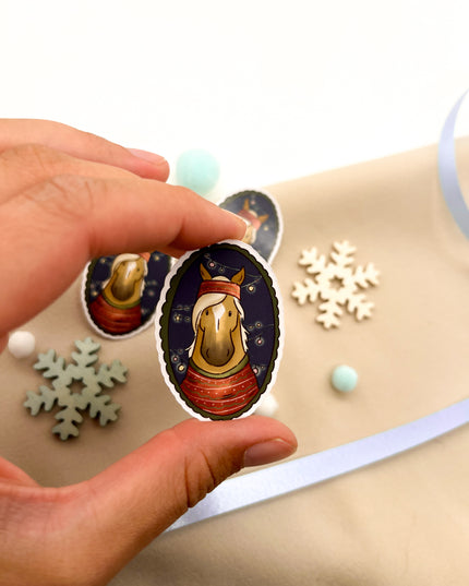 Papiersticker Weihnachten Haflinger