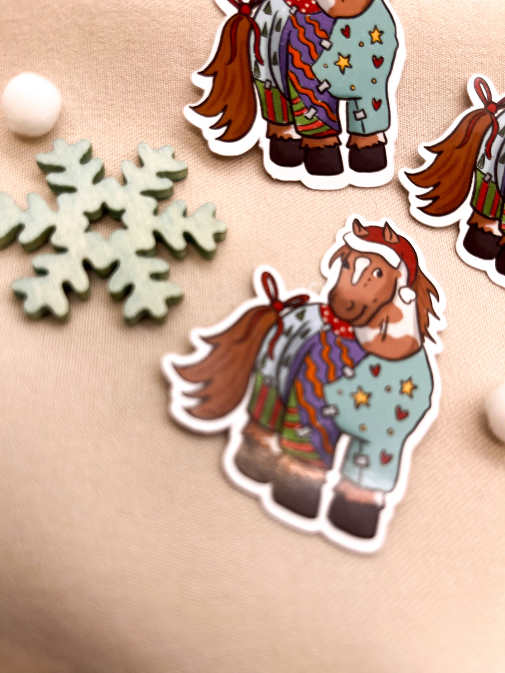 Papiersticker Weihnachten Geschenkpony
