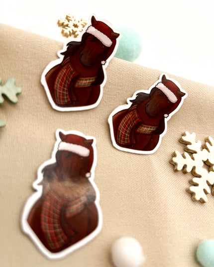 Papiersticker Weihnachten Brauner