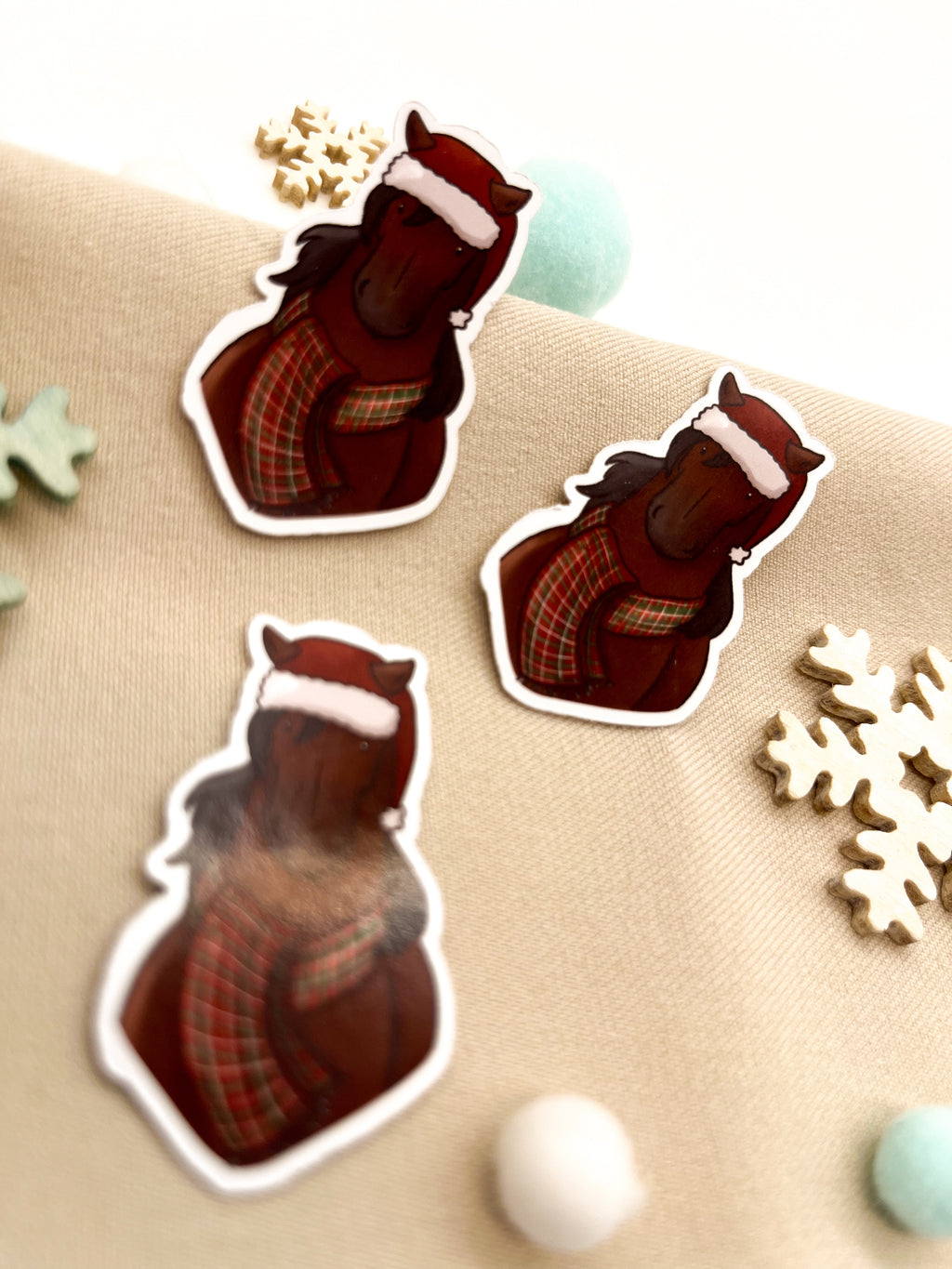 Papiersticker Weihnachten Brauner