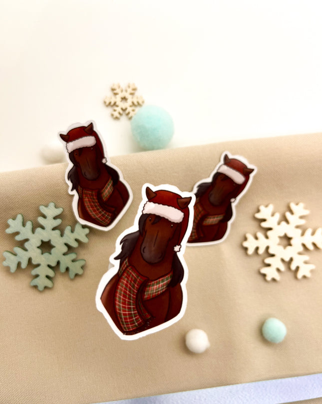 Papiersticker Weihnachten Brauner