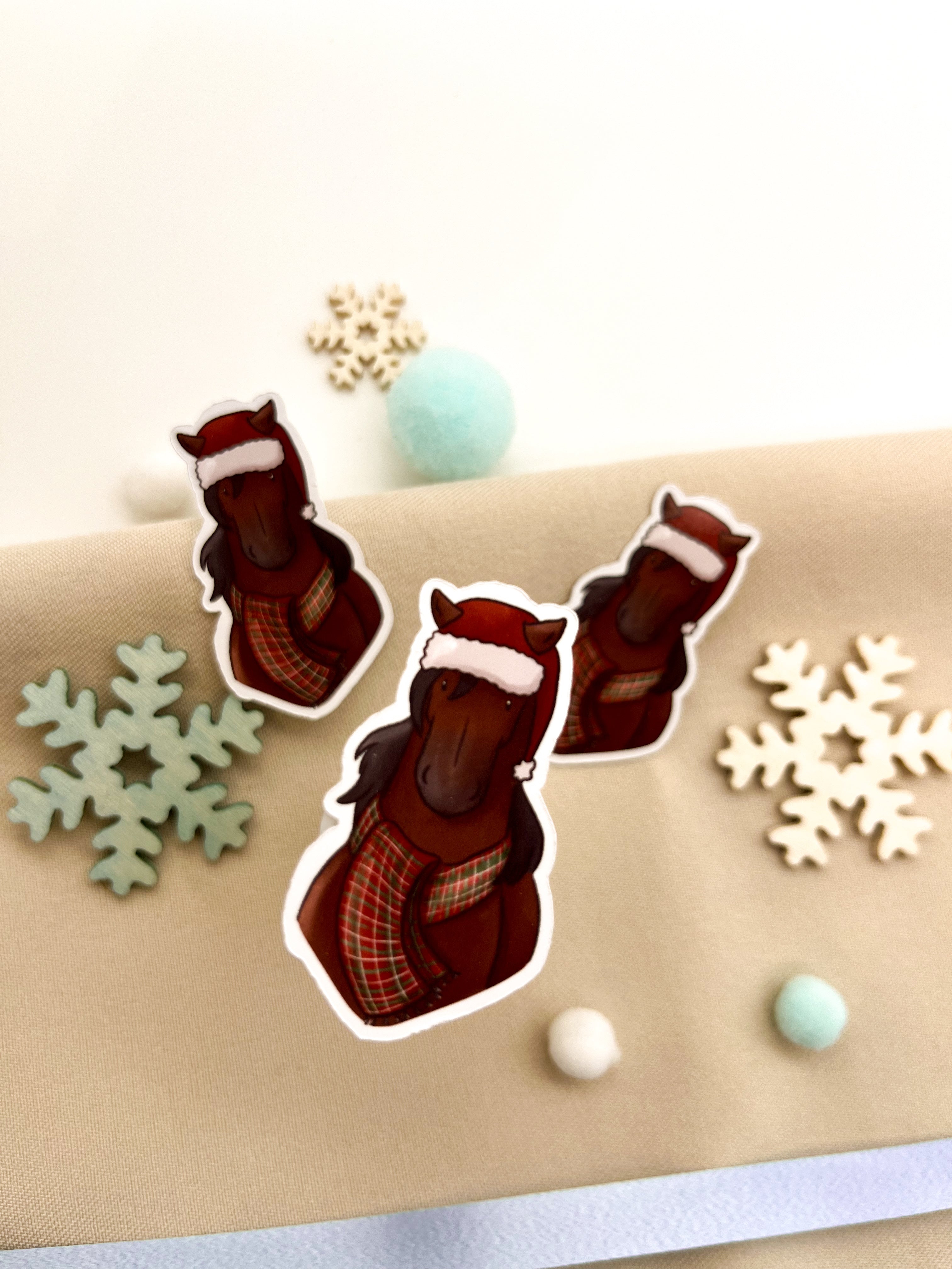 Papiersticker Weihnachten Brauner