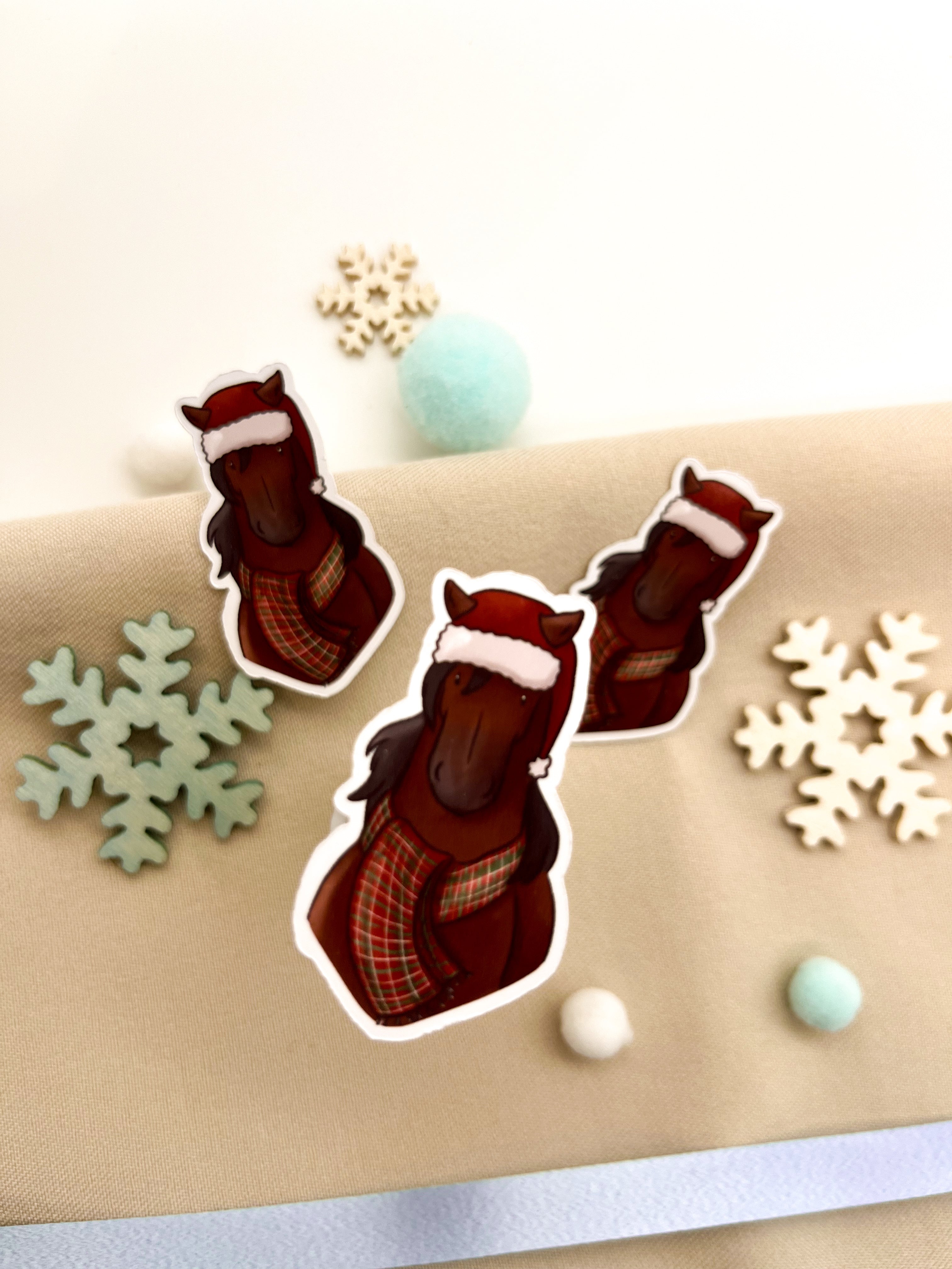 Papiersticker Weihnachten Brauner