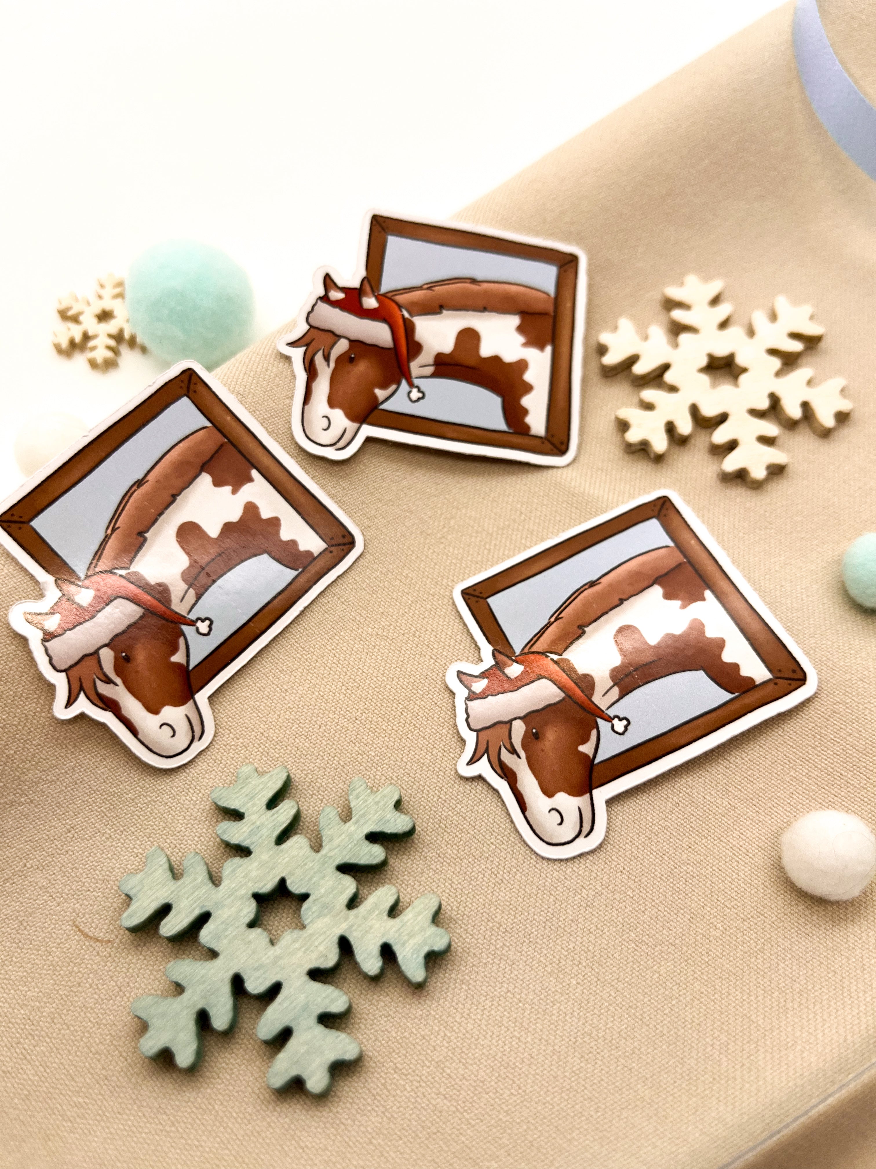 Papiersticker Weihnachten Fuchsschecke