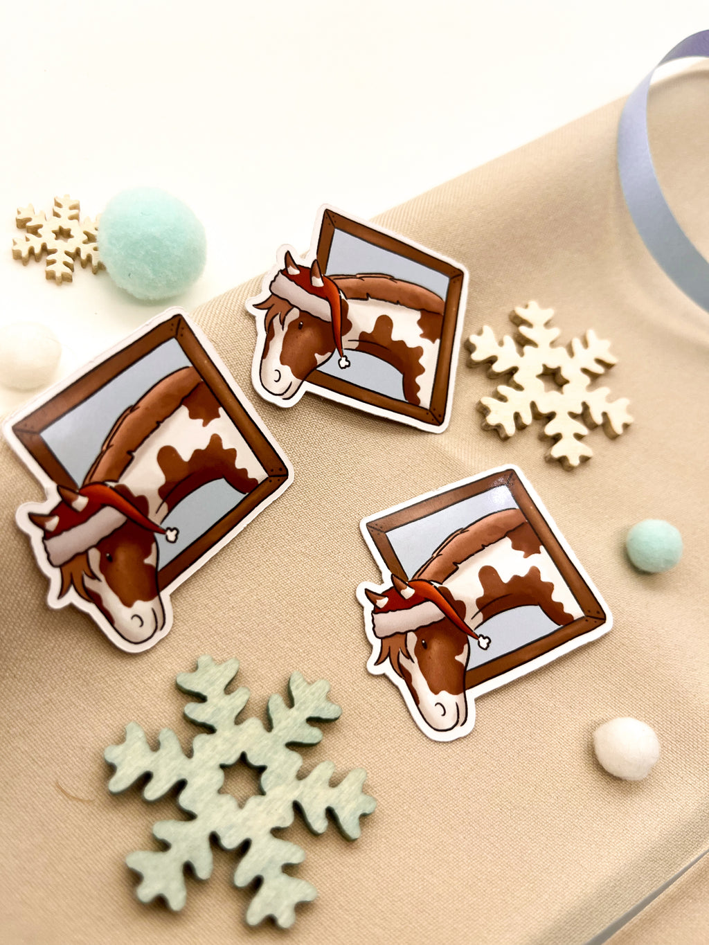 Papiersticker Weihnachten Fuchsschecke