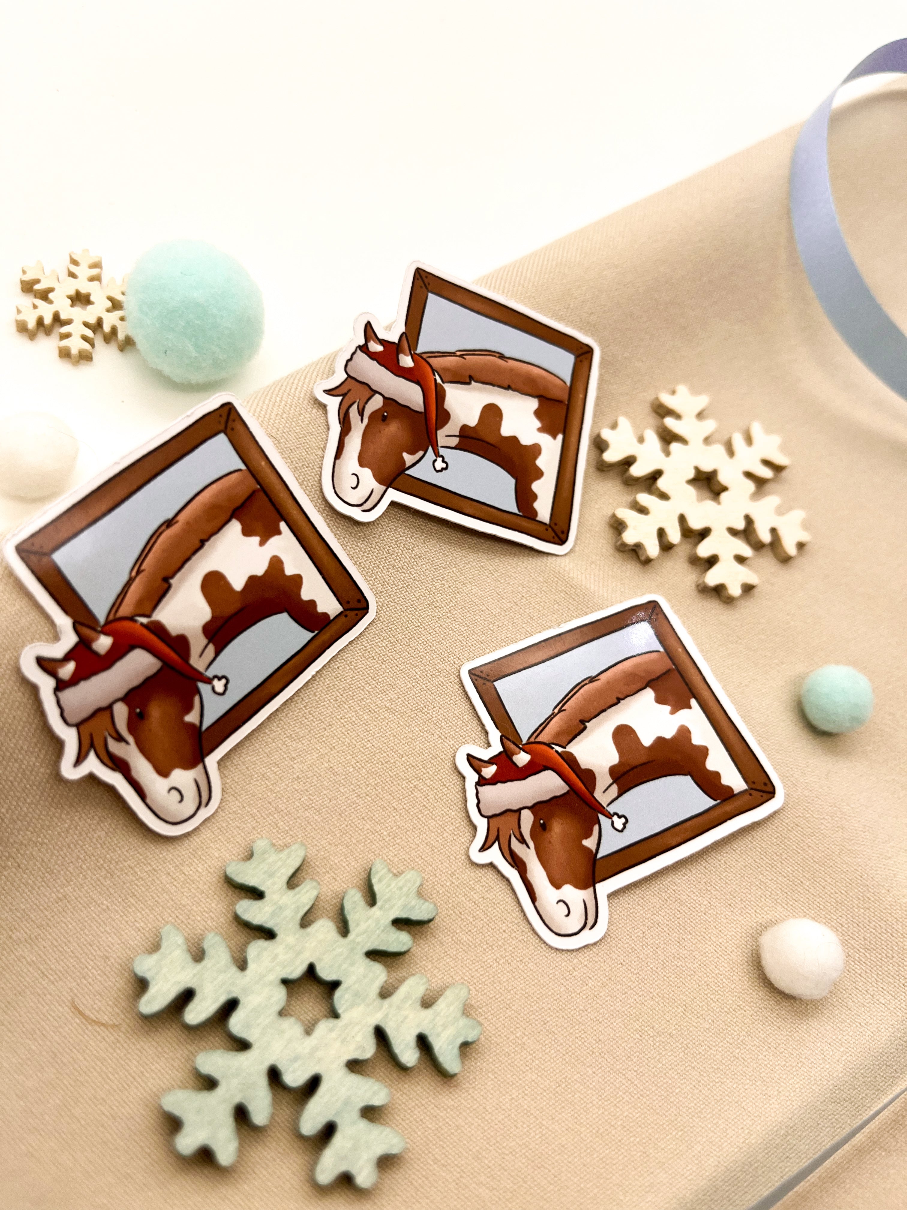 Papiersticker Weihnachten Fuchsschecke
