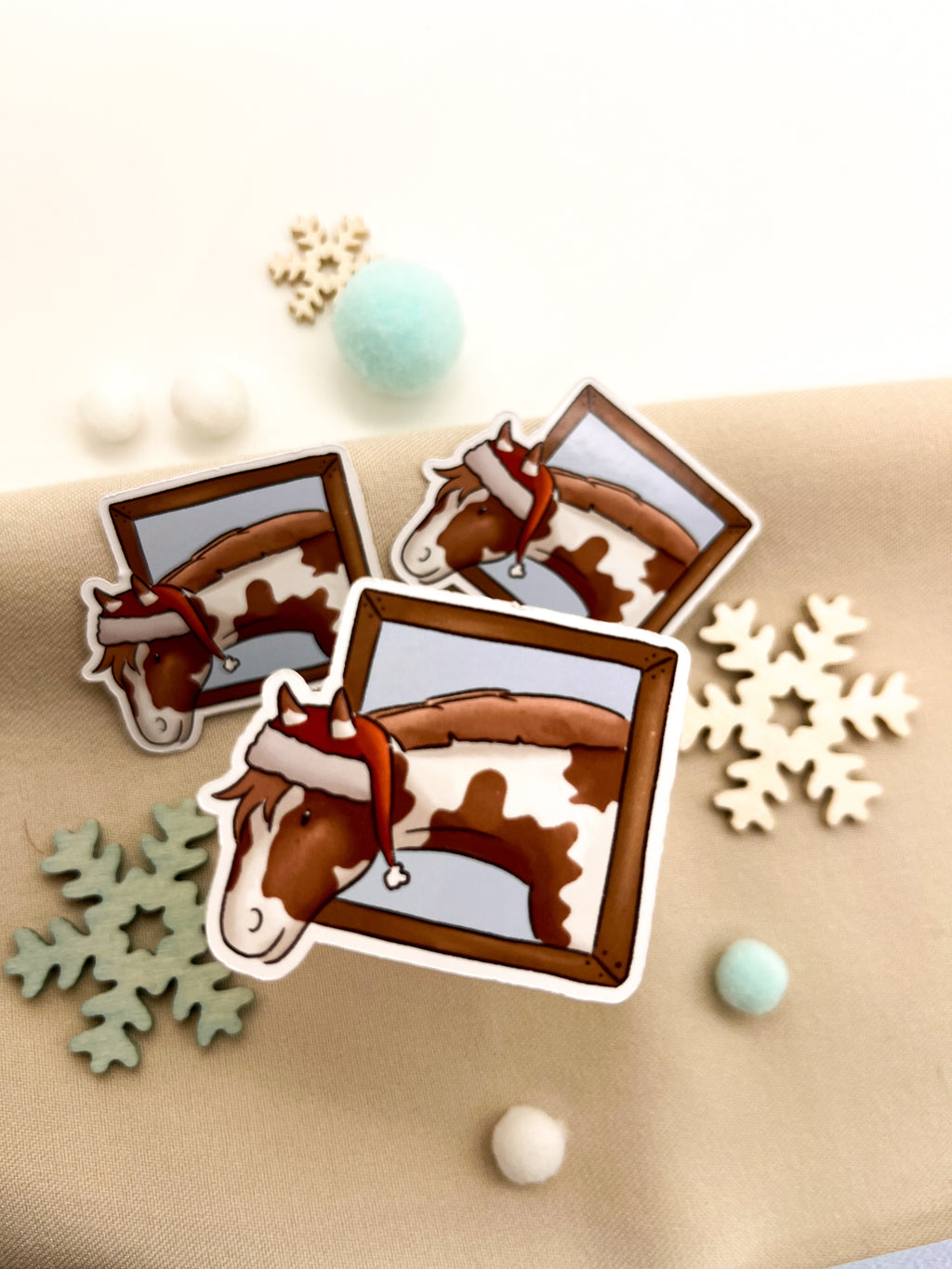 Papiersticker Weihnachten Fuchsschecke