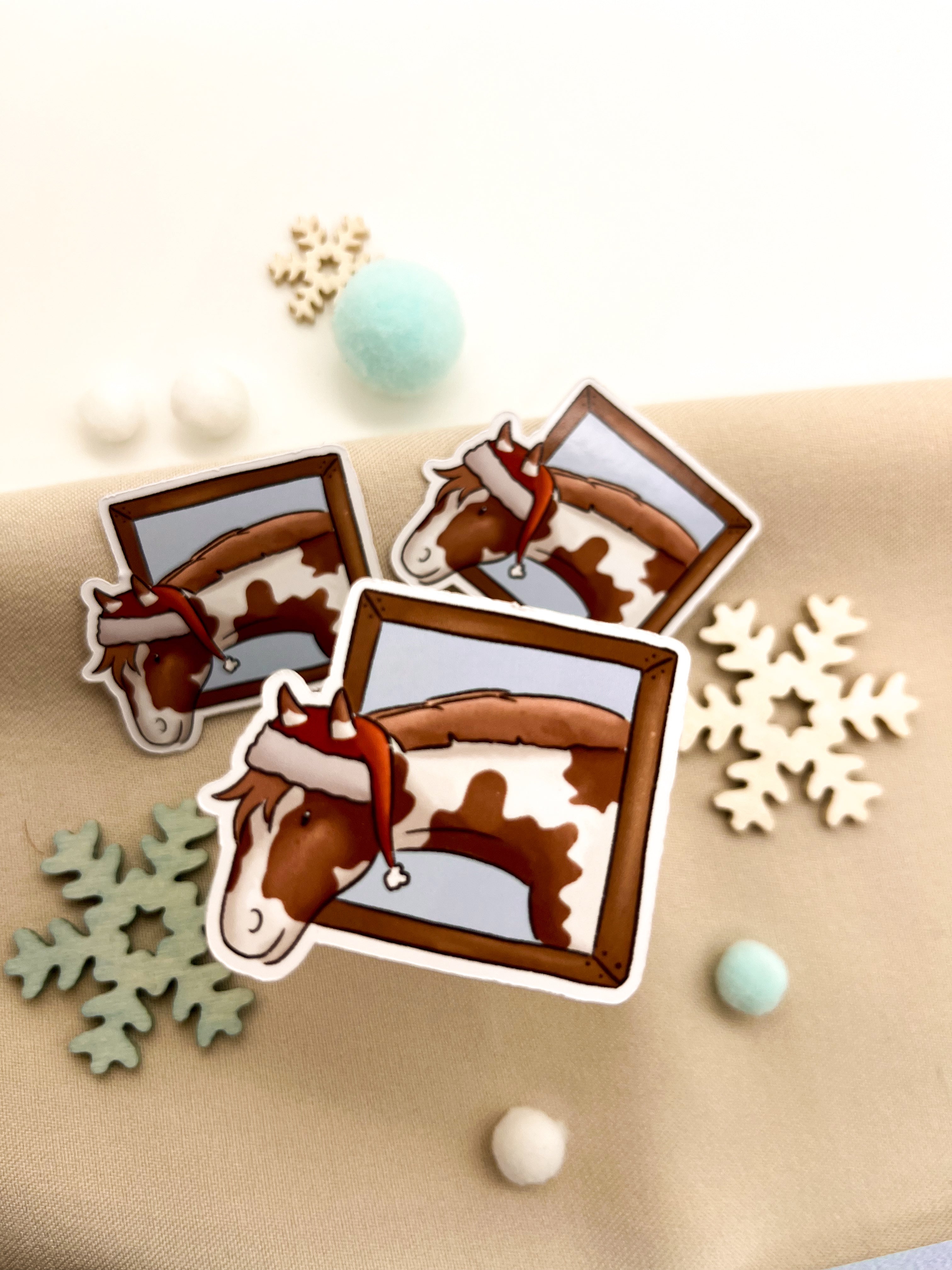 Papiersticker Weihnachten Fuchsschecke
