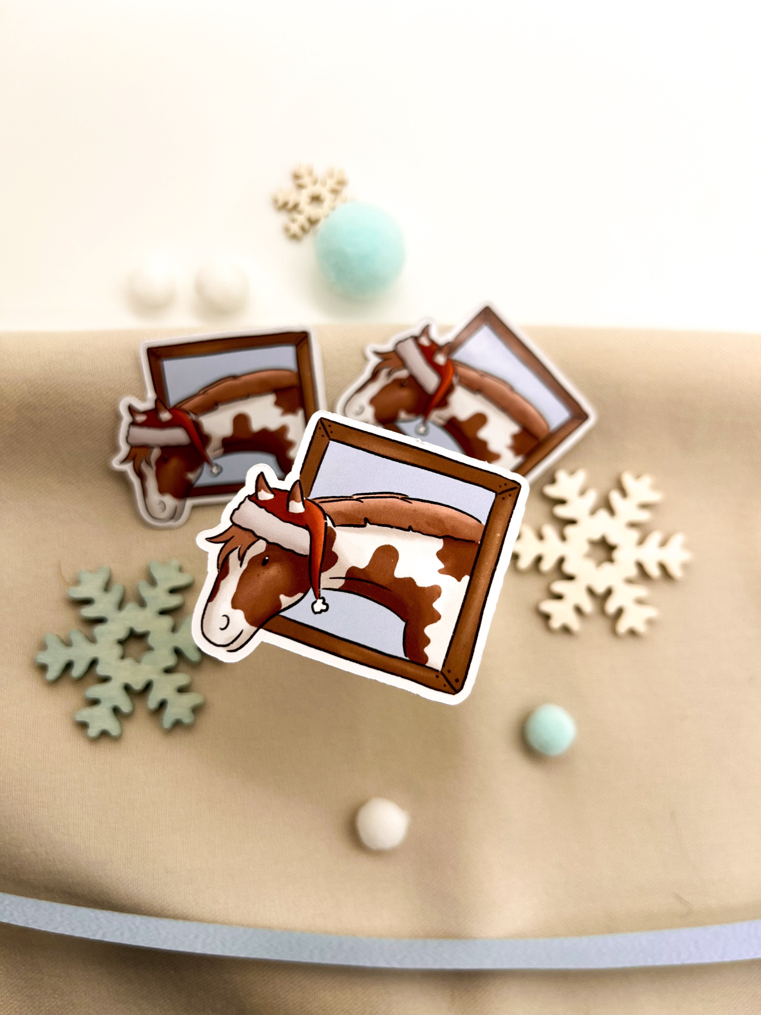 Papiersticker Weihnachten Fuchsschecke