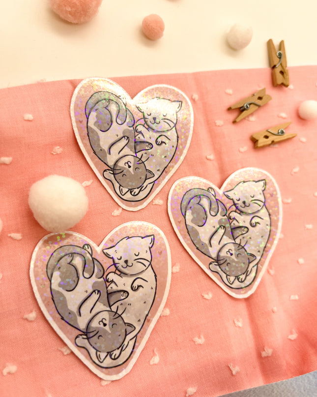 Glitzersticker Katzen "Herzchenkatzen"