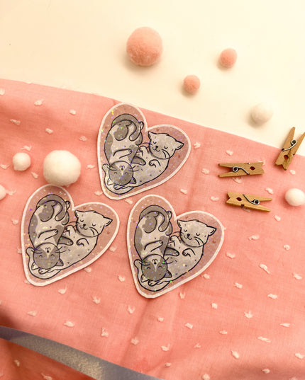 Glitzersticker Katzen "Herzchenkatzen"