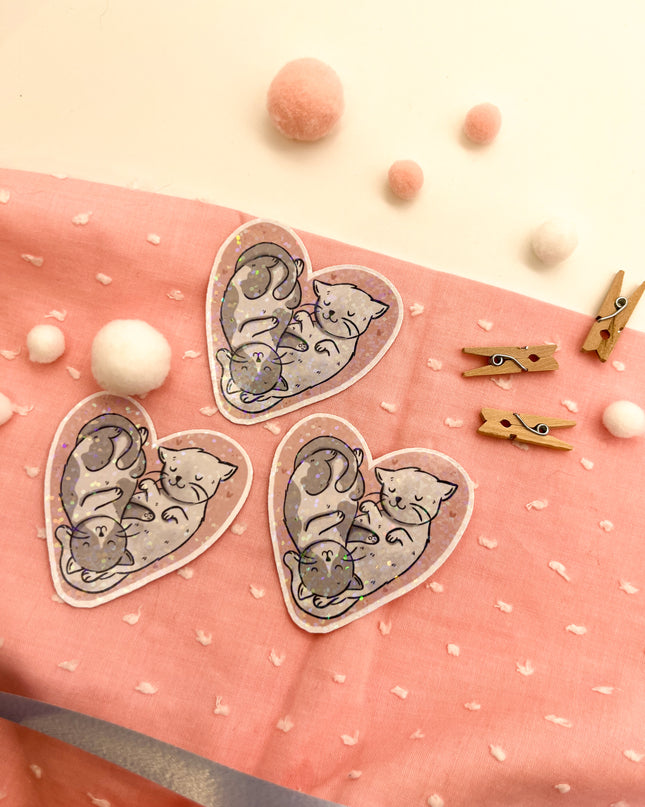 Glitzersticker Katzen "Herzchenkatzen"