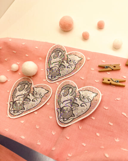 Glitzersticker Katzen "Herzchenkatzen"