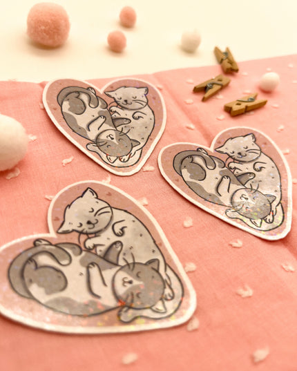 Glitzersticker Katzen "Herzchenkatzen"