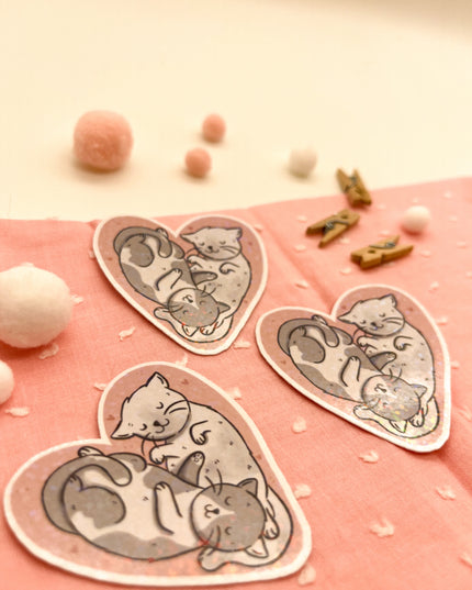 Glitzersticker Katzen "Herzchenkatzen"