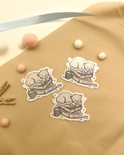 Glitzersticker Katzen "Büchekatze"