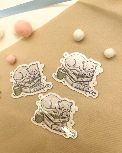 Glitzersticker Katzen "Büchekatze"